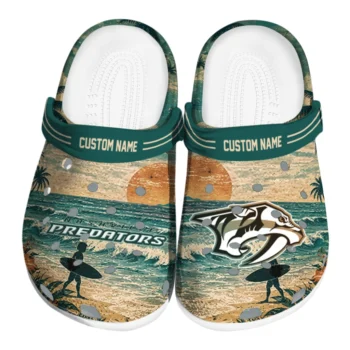Nashville Predators Clogs - Custom Wave Scene Fir Green