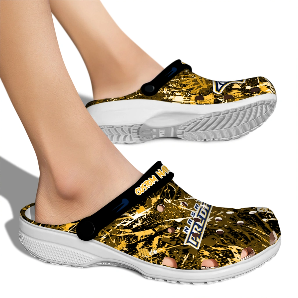 nashville-predators-clog-customized-graffiti-burst-gold-black-fashion-forward.webp