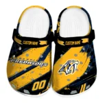 Nashville Predators Clogs – Customized Checkered Streaks Gold Black 1
