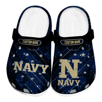 Navy Midshipmen Clogs - Custom Circuit Geometry Blue Black
