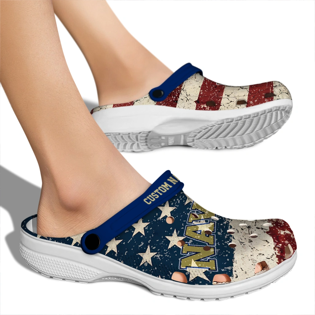 navy-midshipmen-clog-custom-distressed-stripes-blue-red-blue-fashion-forward.webp