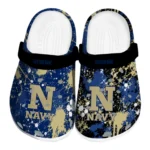 Navy Midshipmen Clogs - Customized Splatter Splash Blue Black 1 navy-midshipmen-clog-customized-splatter-splash-blue-black-best-selling.webp