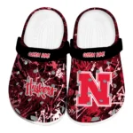 Nebraska Cornhuskers Clogs - Customized Graffiti Burst Red Black 1 nebraska-cornhuskers-clog-customized-graffiti-burst-red-black-best-selling.webp