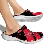 Nebraska Cornhuskers Clogs – Customized Checkered Streaks Red Black 1