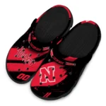 Nebraska Cornhuskers Clogs – Personalized Circuit Geometry Red Black 1