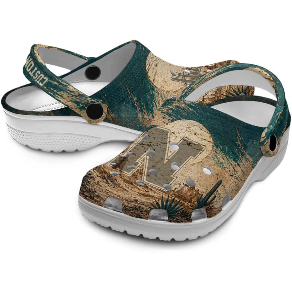 nebraska-cornhuskers-clog-personalized-cracked-landscape-fir-green-beige-high-quality.webp