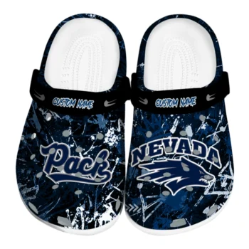 Nevada Wolf Pack Clogs - Customized Graffiti Burst Blue Black
