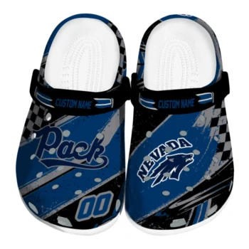 Nevada Wolf Pack Clogs - Personalized Circuit Geometry Blue Black