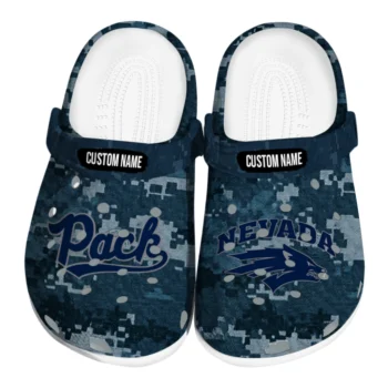 Nevada Wolf Pack Clogs - Personalized Digital Camo Blue