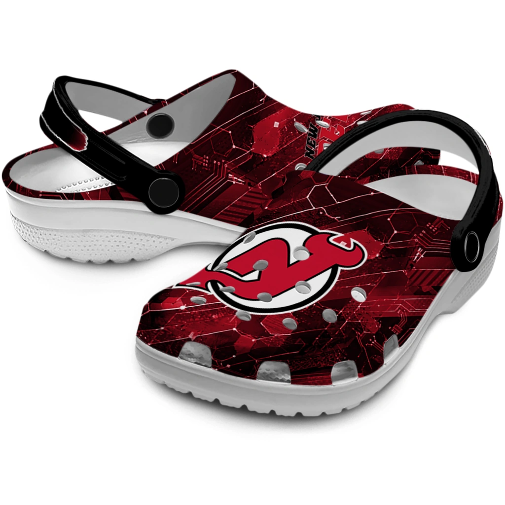 new-jersey-devils-clog-custom-circuit-geometry-red-black-high-quality.webp