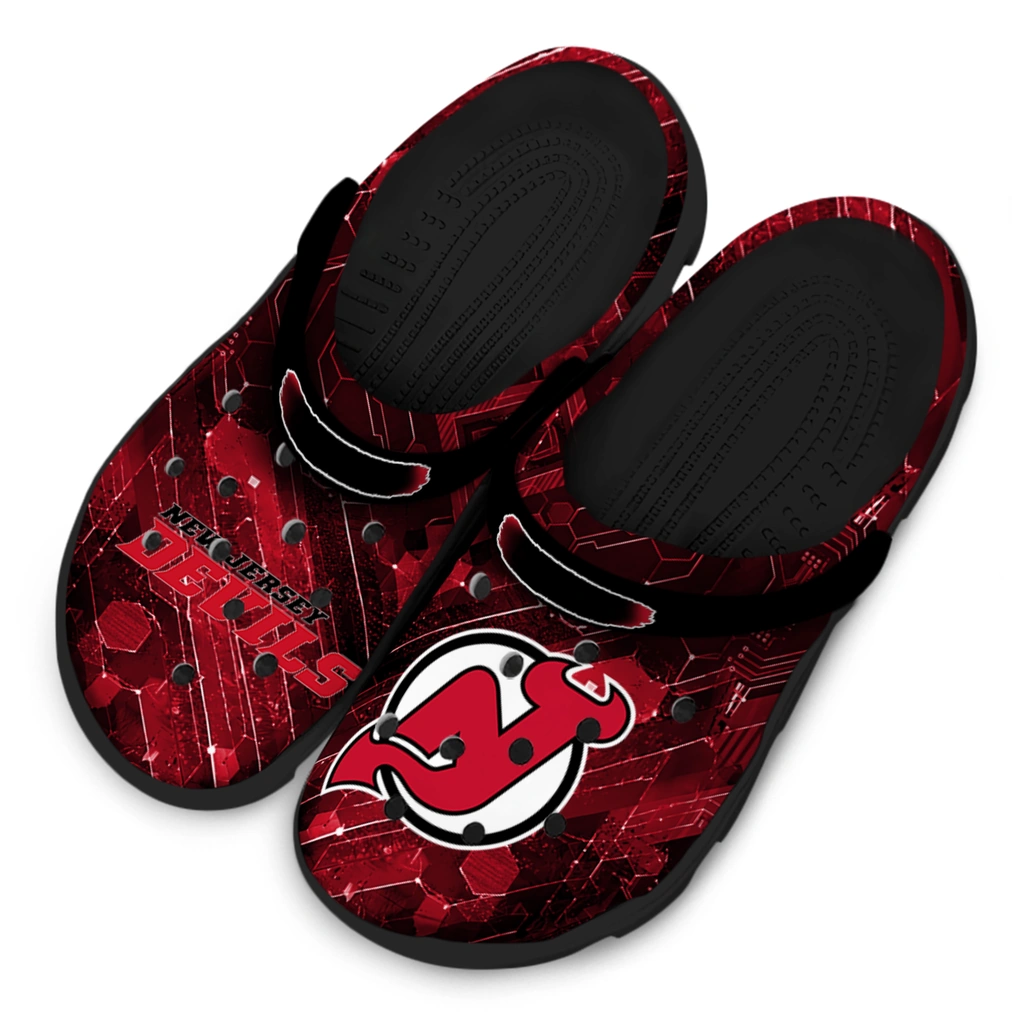 new-jersey-devils-clog-custom-circuit-geometry-red-black-latest-model.webp