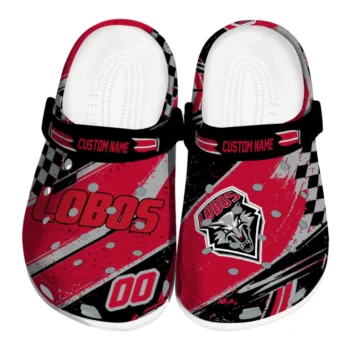 New Mexico Lobos Clogs - Customized Circuit Geometry Red Black