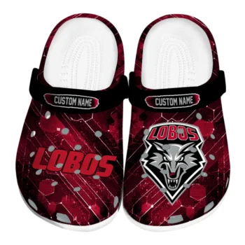 New Mexico Lobos Clogs - Customized Circuit Geometry Red Black