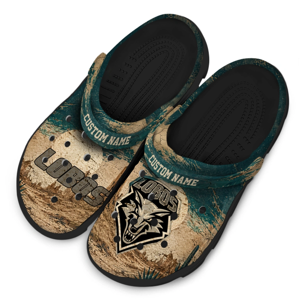 new-mexico-lobos-clog-customized-cracked-landscape-fir-green-beige-latest-model.webp