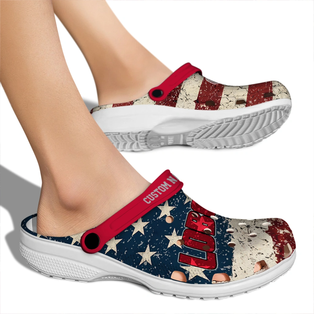 new-mexico-lobos-clog-customized-distressed-stripes-red-blue-fashion-forward.webp