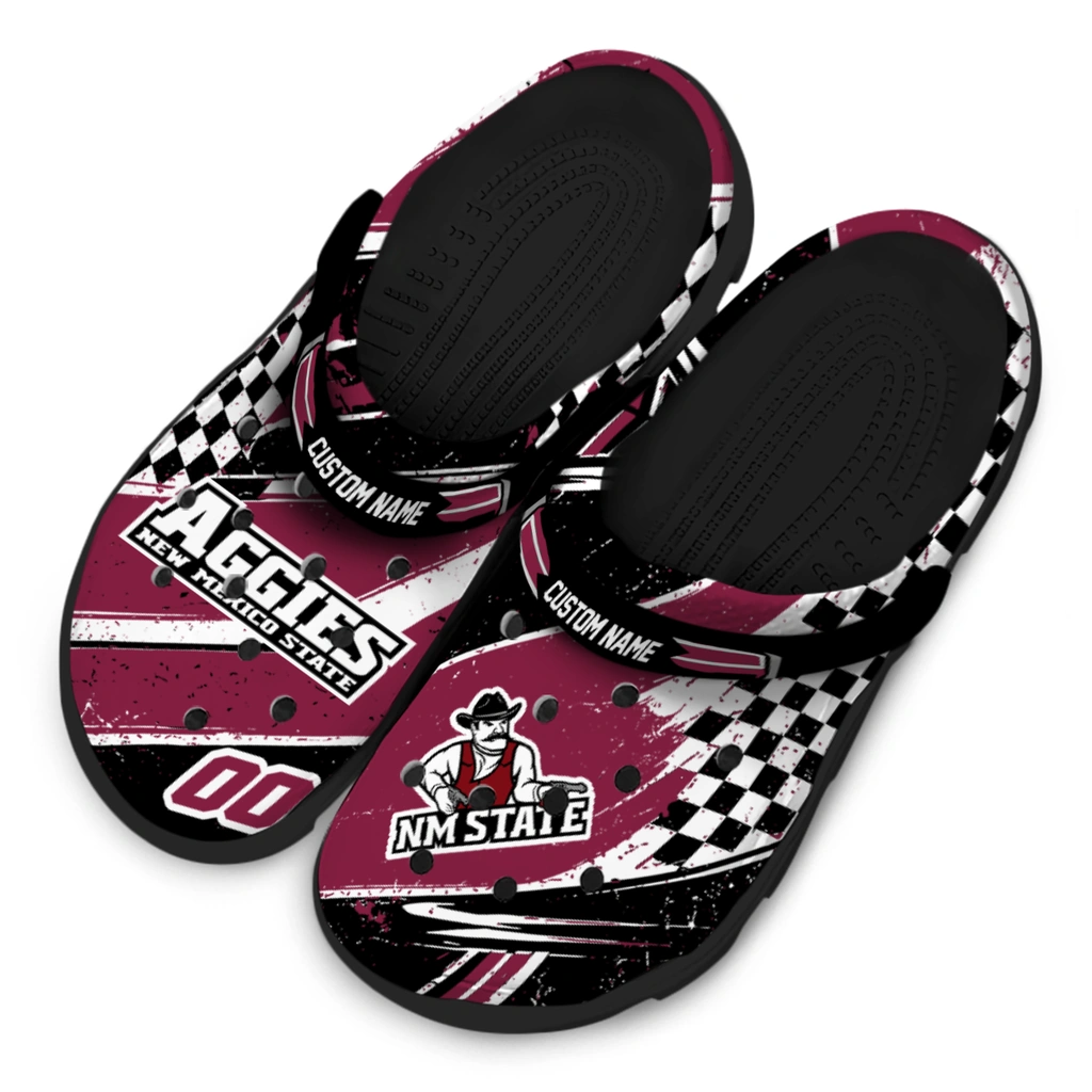 new-mexico-state-aggies-clog-custom-checkered-streaks-crimson-black-latest-model.webp