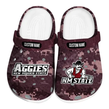 New Mexico State Aggies Clogs - Customized Digital Camo Crimson