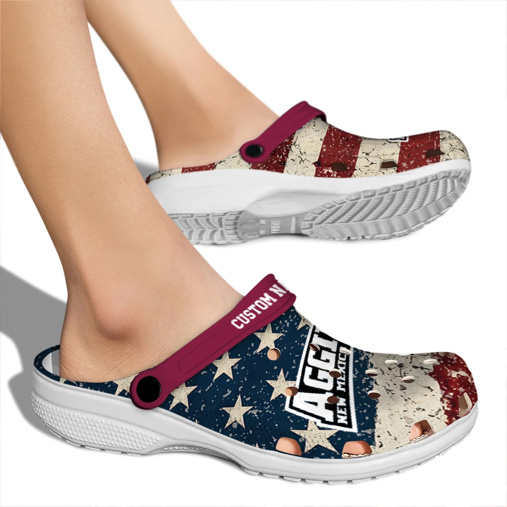 new-mexico-state-aggies-clog-customized-distressed-stripes-crimson-red-blue-fashion-forward.webp