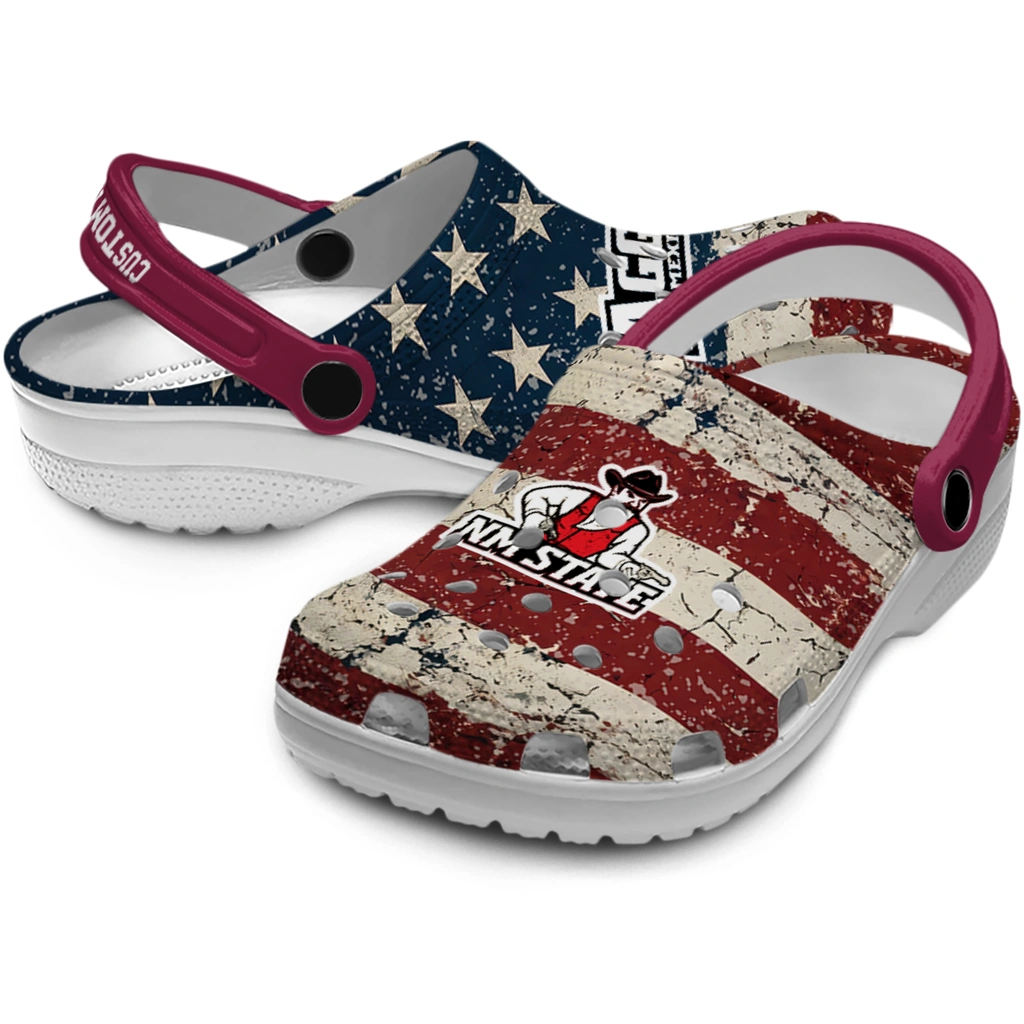 new-mexico-state-aggies-clog-customized-distressed-stripes-crimson-red-blue-high-quality.webp