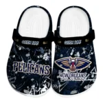 New Orleans Pelicans Clogs - Custom Graffiti Burst Navy Black 1 new-orleans-pelicans-clog-custom-graffiti-burst-navy-black-best-selling.webp