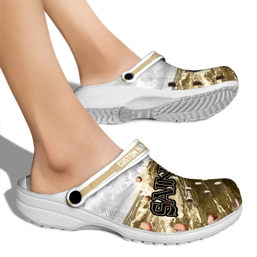 new-orleans-saints-clog-personalized-wave-swirl-gold-white-fashion-forward.webp