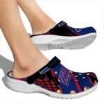 New York Giants Clogs – Custom Checkered Streaks Blue Black 1
