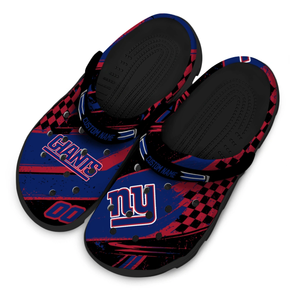 New York Giants Clogs - Customized Circuit Geometry Blue Black 4