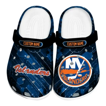 New York Islanders Clogs - Customized Circuit Geometry Blue Black