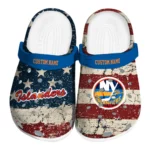New York Islanders Clogs - Customized Distressed Stripes Blue Red Blue 1 new-york-islanders-clog-customized-distressed-stripes-blue-red-blue-best-selling.webp