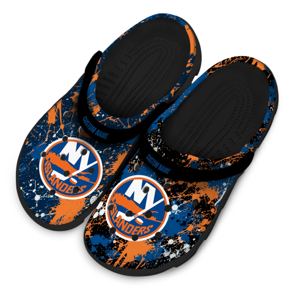 new-york-islanders-clog-personalized-splatter-splash-blue-black-latest-model.webp