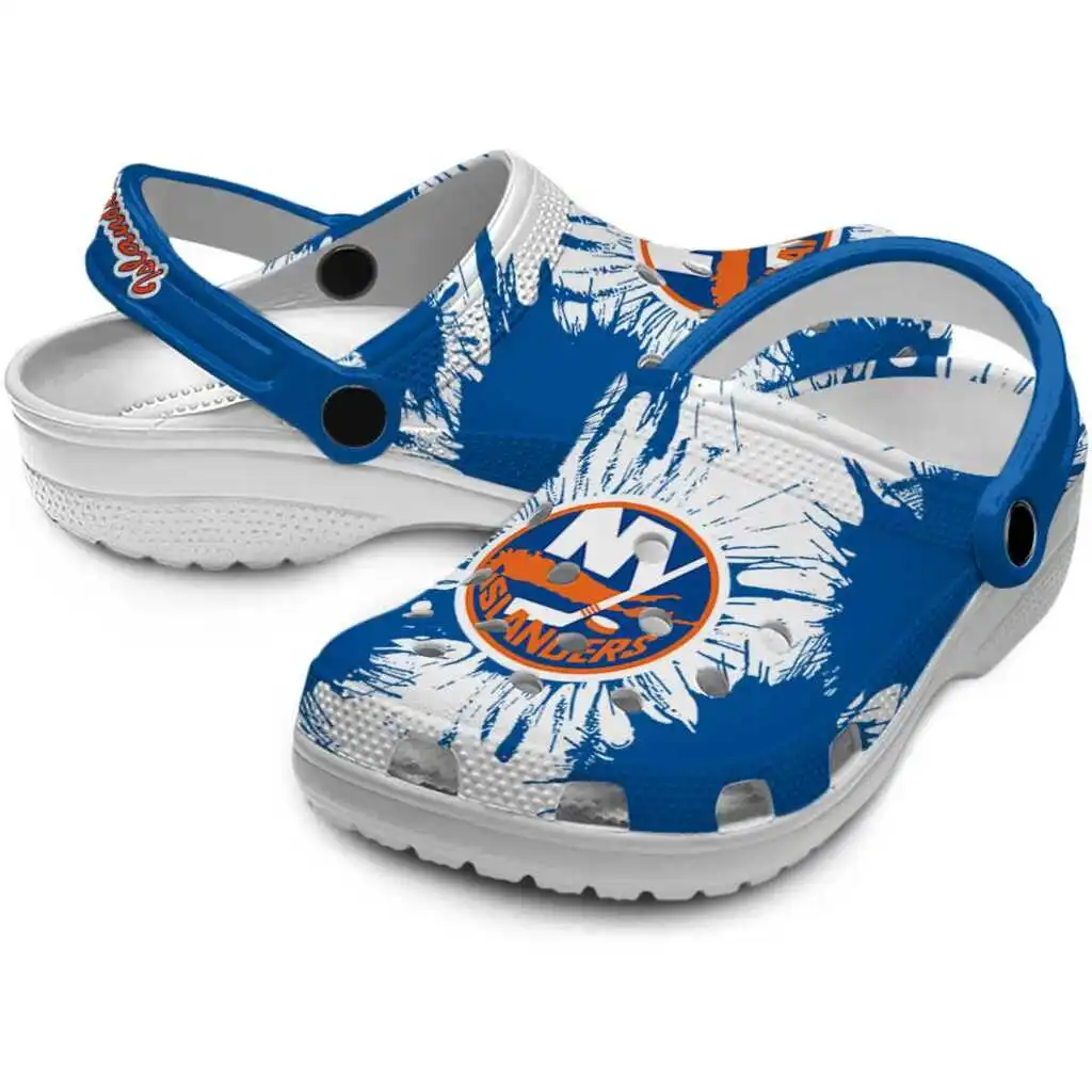 New York Islanders Clogs Splatter Graphics High Quality New York Islanders Clogs Splatter Graphics High Quality