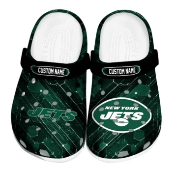 New York Jets Clogs - Personalized Circuit Geometry Green Black