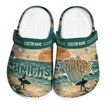 New York Knicks Clogs - Custom Wave Scene Fir Green