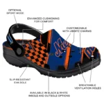 New York Mets Clogs – Custom Checkered Streaks Blue Black 1