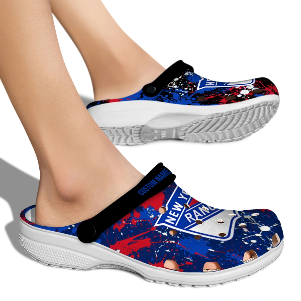 new-york-rangers-clog-custom-splatter-splash-blue-black-fashion-forward.webp