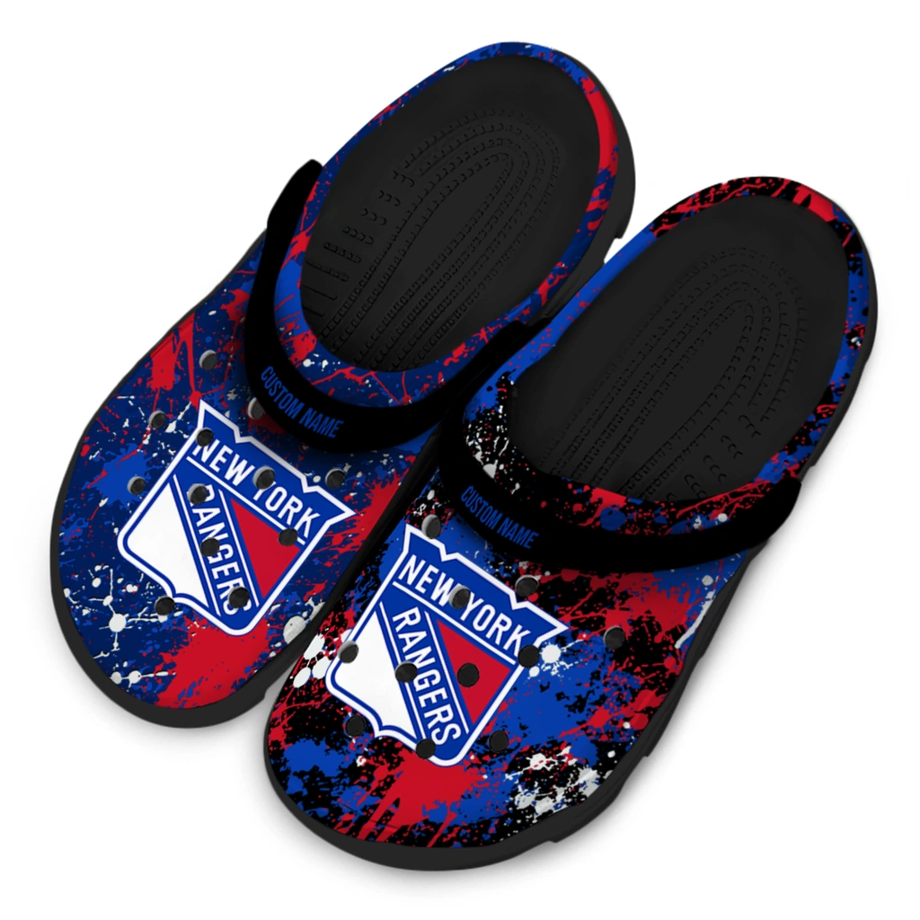 new-york-rangers-clog-custom-splatter-splash-blue-black-latest-model.webp