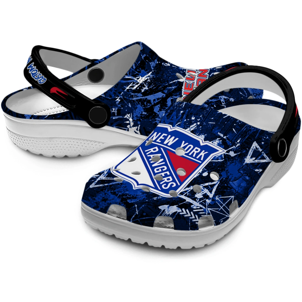 new-york-rangers-clog-customized-graffiti-burst-blue-black-high-quality.webp