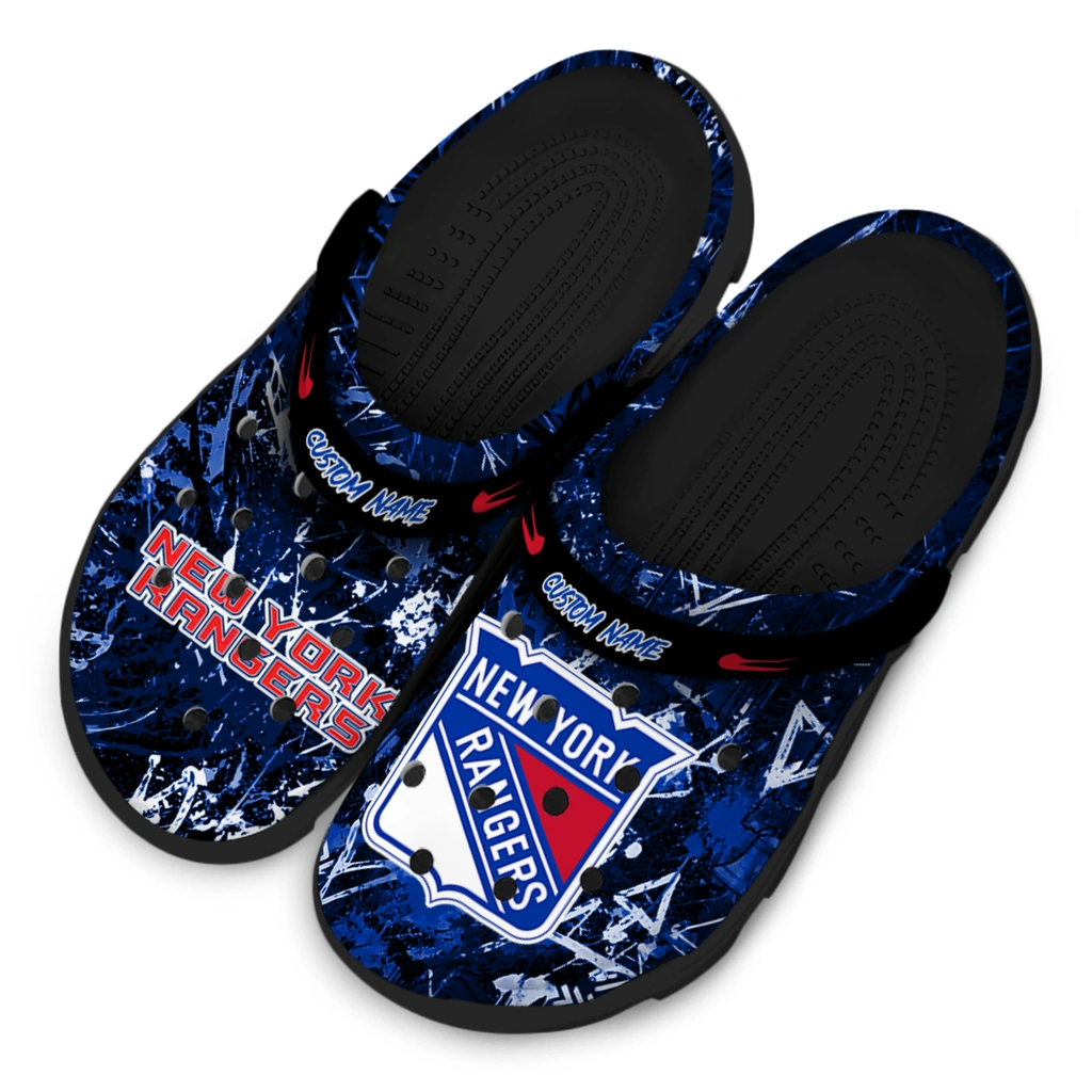 new-york-rangers-clog-customized-graffiti-burst-blue-black-latest-model.webp