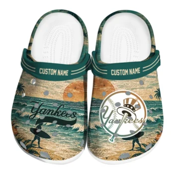 New York Yankees Clogs - Custom Wave Scene Fir Green