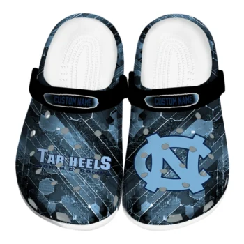 North Carolina Tar Heels Clogs - Custom Circuit Geometry Light Blue Black