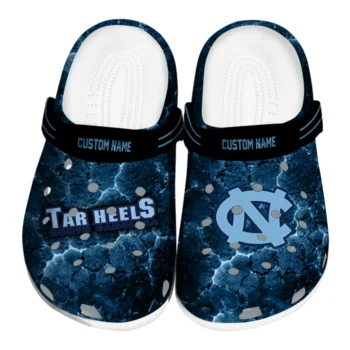 North Carolina Tar Heels Clogs - Customized Cracked Energy Light Blue Black