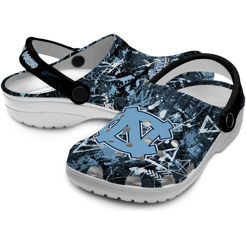 north-carolina-tar-heels-clog-personalized-graffiti-burst-light-blue-black-high-quality.webp