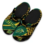 north-dakota-state-bison-clog-custom-checkered-streaks-green-black-best-selling.webp