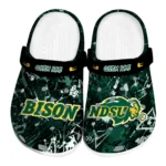north-dakota-state-bison-clog-custom-graffiti-burst-green-black-best-selling.webp