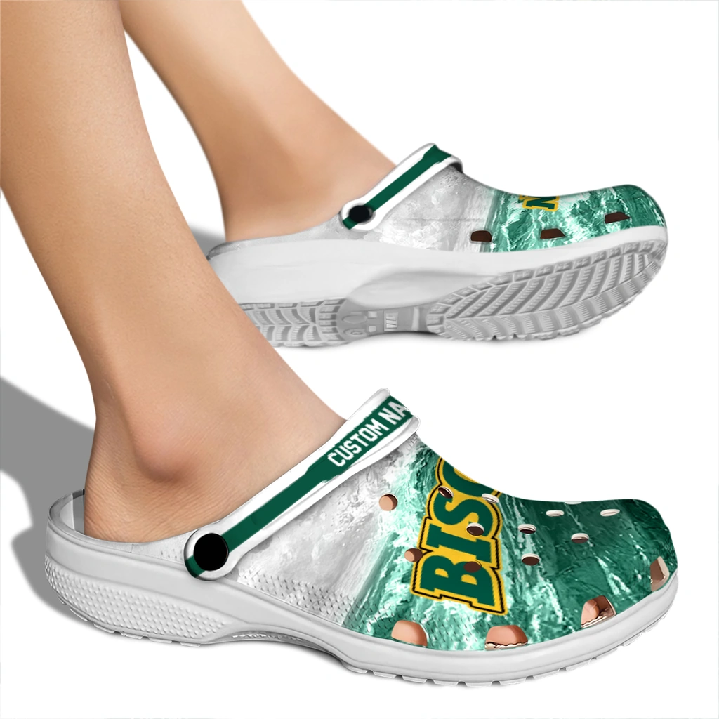 north-dakota-state-bison-clog-custom-wave-swirl-green-white-fashion-forward.webp