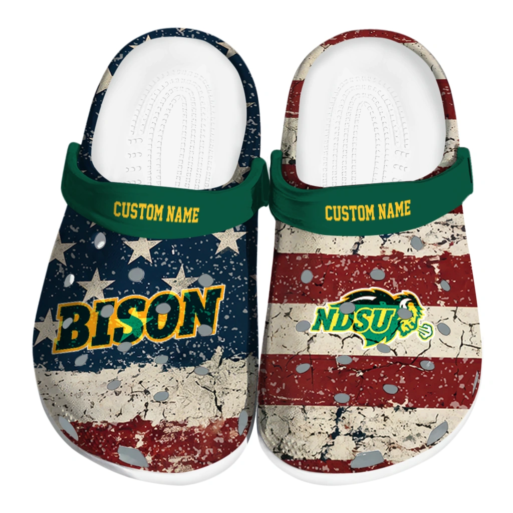 north-dakota-state-bison-clog-customized-distressed-stripes-green-red-blue-best-selling.webp north dakota state bison clog customized distressed stripes green red blue best selling