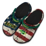 north-dakota-state-bison-clog-customized-distressed-stripes-green-red-blue-best-selling.webp