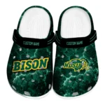North Dakota State Bison Clogs - Personalized Cracked Energy Green Black 1 north-dakota-state-bison-clog-personalized-cracked-energy-green-black-best-selling.webp