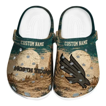 North Texas Mean Green Clogs - Customized Cracked Landscape Fir Green Beige