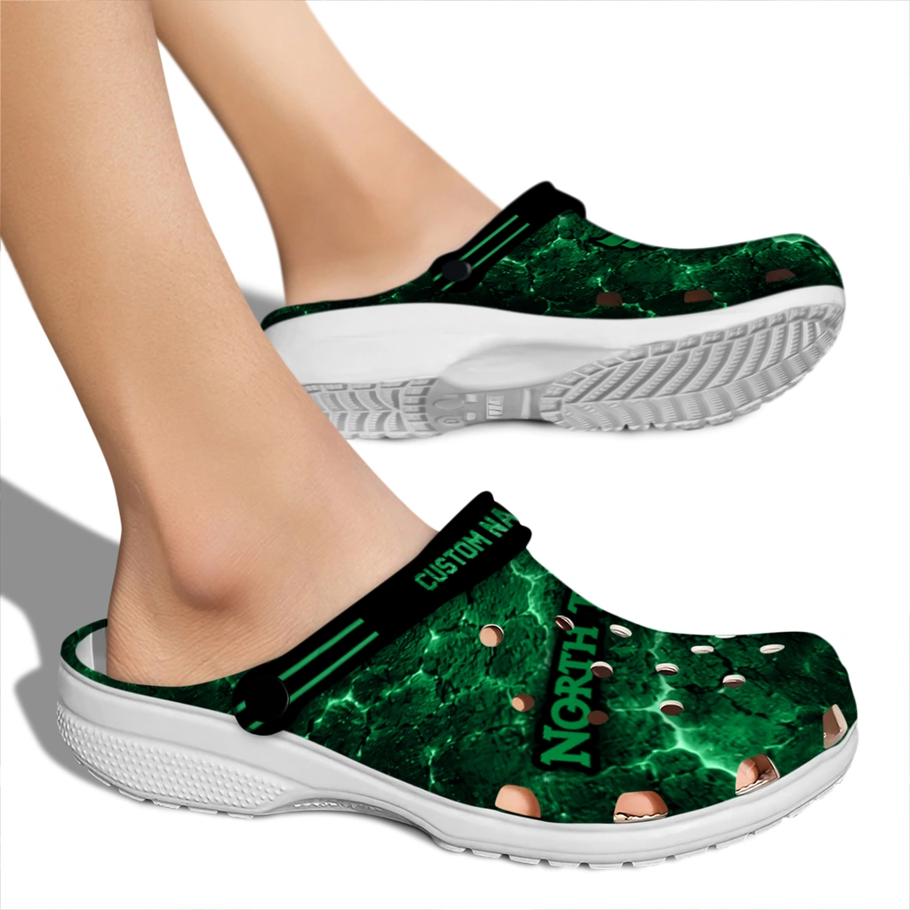 north-texas-mean-green-clog-personalized-cracked-energy-green-black-fashion-forward.webp